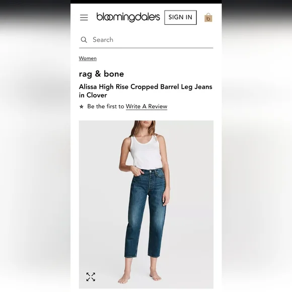 rag & bone Alissa High Rise Barrel Leg Jeans - Picture 2 of 16